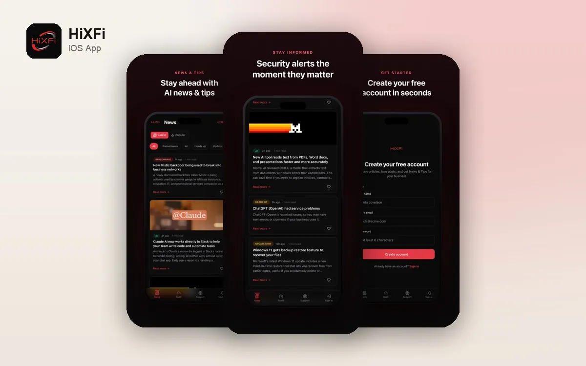 The HiXFi app on iPhone