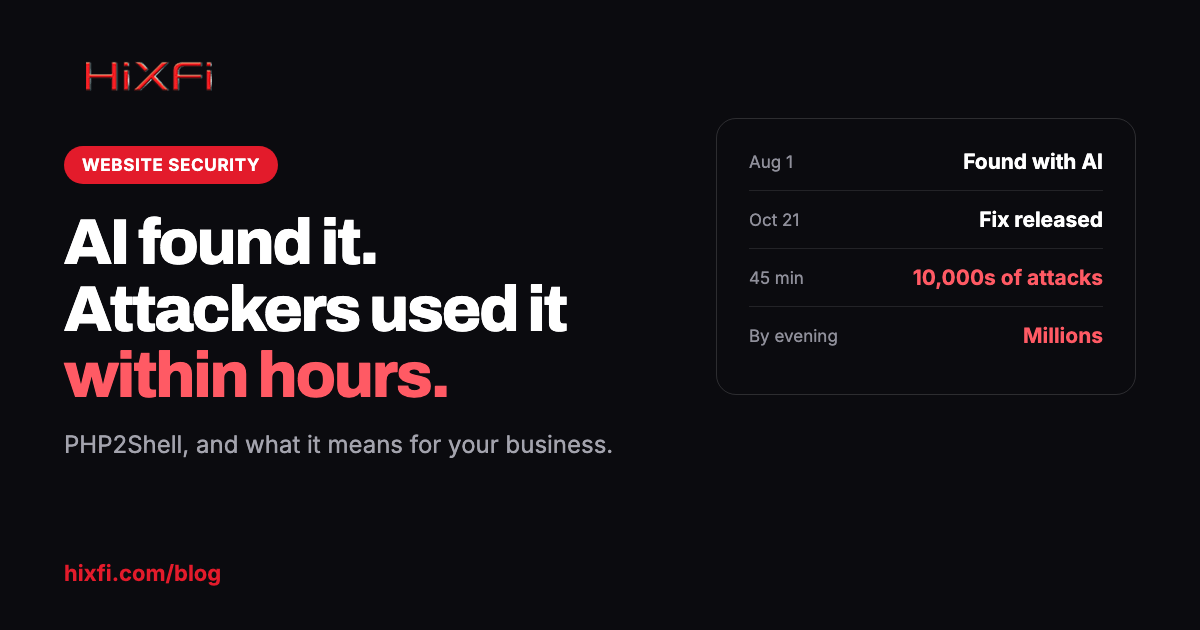 PHP2Shell timeline: found with AI on August 1, fixed October 21, millions of attacks by that evening